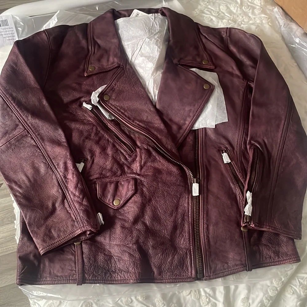 ✨NEW!✨Free People We The Free Jealousy Leather Moto Jacket - Picture 7 of 8